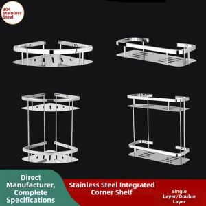 304 Stainless Steel Bathroom Corner Shelf 2 Tiers
