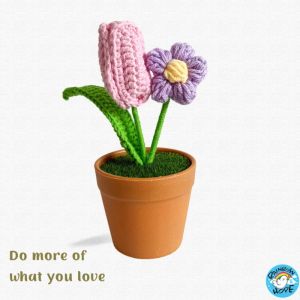 LOCAL SELLER 🇸🇬【Ready Stock】Hand Woven Knitted Artificial Potted Plant Home/Desktop Decoration Teacher Birthday Gift仿真盆栽