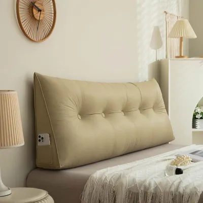 ZHENTAIYUAN | Luxurious Fabric Leather Triangle Headboard Large Backrest Single Double Cushion