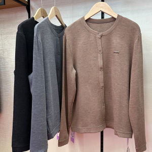 เสื้อคาร์ดิแกนผ้ากำมะหยี่บางสำหรับผู้หญิง ทรงหลวม ปกติ แขนยาว คอโปโล สีสันสดใส ฤดูใบไม้ร่วง/ฤดูหนาว เสื้อชั้นในยืดหยุ่น