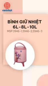 Bình giữ nhiệt có vòi  cỡ lớn  Mẫu mới Giữ nóng lạnh quai xách chân đế gấp gọn Việt Nhật cao cấp