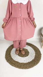 One Set Anak Crinkle Stelan Anak Atasan Bawahan Usia 3-12 Tahun