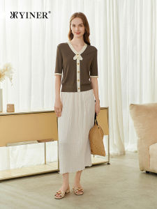 Summer Elegant Color Block V-Neck 100% Silk Knitwear