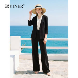 Stylish Business Casual Color Block V-Neck Triacetate Blend Suit Jacket