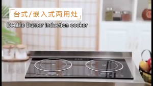 Double Burner Cooktop Touchscreen Energy Efficient Induction Cooker Electric Stove Flameless Heating with Child Lock Function with 200mm Cooking Zon