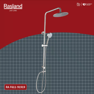 ชุดเรนชาวเวอร์ สำหรับเครื่องทำน้ำอุ่น/น้ำเย็น สแตนเลส 304 ฝักบัวก้านแข็ง 22.5 cm ขอบฝักบัวไร้รอยต่อ สายน้ำนุ่มฝอยละเอียดแบบ 4 IN 1 ฝักบัวมือ 5 ระบบ+ขอแขวนสายสแตนเลส 150 /120 /40 cm รับประกันไส้วาล์วเปลี่ยนทิศทางน้ำไม่รั่วซึม 10 ปี | RA F611-91919