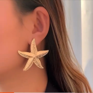 13 model】 Anting-anting bintang laut fashionable desain keren dan ekstrim untuk wanita