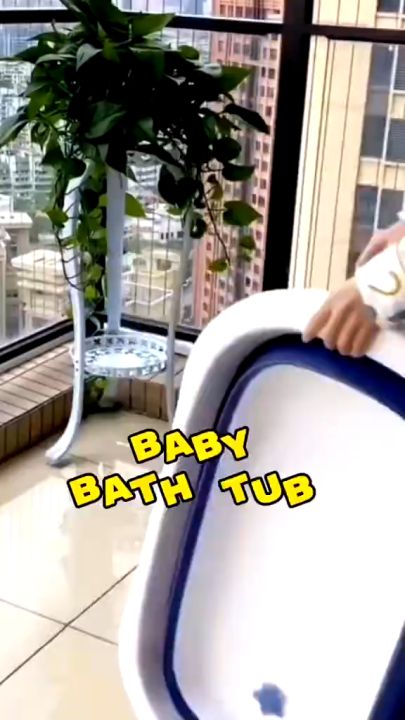 Folding Baby Bath Tub Travel Baby Bathtub Newborn Tub With Support Baby  Bath Seat Shower Mat To Recline Or Sit Up For 0-6Y Infants And Toddlers 