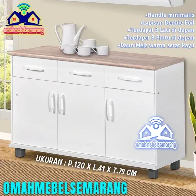 Kitchen Set Bawah 3 Pintu + 3 Laci NIGHT 03 Lemari Rak dapur minimalis modern
