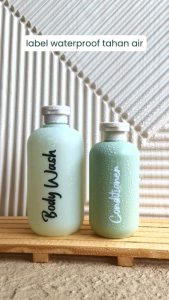 TAMA LIVING Hanami 300 ml Label Hitam Botol Refill Sabun Shampoo Botol Sabun Estetik Botol Isi Ulang