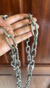 xích inox 150cm . 200cm cho chó loại hàn chắc chắn có móc chống xoắn Ø 345mm