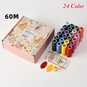 24/39 Color Sewing Thread Kit Polyester Machine Embroidery Sewing Threads for Sewing Machine Hand Stitching Sewing Supplies