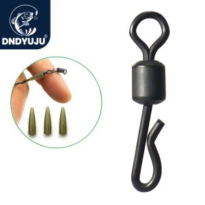 30-50pcs Large Long Body Q-Shaped Bearing Swivel Snap Fishing Connector Quick Change Swivels Fishing Tackle Accessories