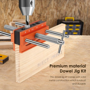 Self Centering Dowel Jig Kit Drilling Guide Bushings Set Wood Wide Capacity Doweling Jig Puncher Locator Joints Tool