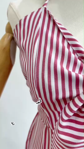 17771 จั้มสูท ผูกอกลายริ้ว