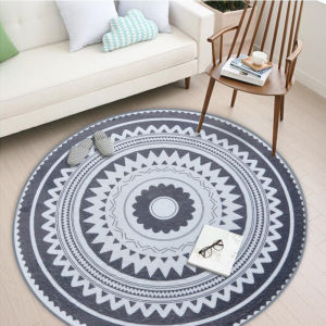 Round Nordic Gray Series Home Entrance Carpet
