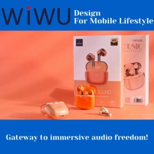 WiWU Pure Sound TWS12 Wireless Bluetooth Earbuds - Transparent Design Touch Control Noise Reduction Mic 24H Playtime Type-C Fast Charging IPX5 Waterproof In-Ear Headphones for iOS Android