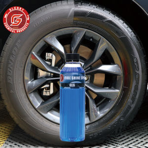 Black Wet Look Tire Shine Dressing -Automotive Clear Coat Tire Dressing for Glossy Wet Tire Look Vinyl & Plastic with UV