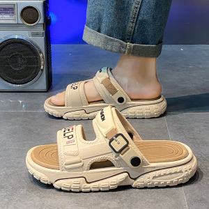 Mens Summer Slippers Driving Beach Sports Thick Bottom Anti-Slip Odor Control Youth Casual Sandals Easy to Wear And Comfortable