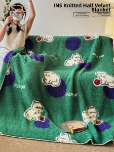 Kiss Dear | Thick Warm Cat Design Fleece Deck Blanket