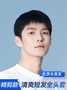 Short Hair Wig Men Full-Head Wig Style Nature Real Hair Seamless Invisible and Breathable Realistic Fashion Fur Inch Style Wig Sheath