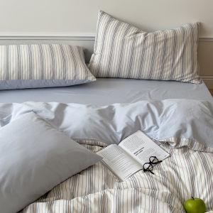 Nordic Style Pure Cotton Bedding Set 4-Piece Quilt Cover Sheet Bed Skirt Student Dormitory Single Bed 3-Piece Set Floral Pattern