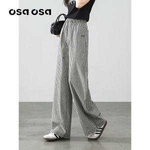 OSA | Retro Checks Cotton High Waist Slim Fit Casual Summer Trousers