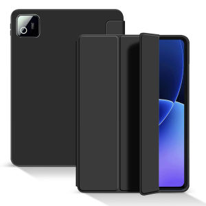Ốp Lưng Xiaomi Pad 5/6/7/8 Pro Có Chân Đế Gấp Ba Nắp Đậy Thông Minh Kèm Giá Đỡ Bút Mặt Lưng TPU Mềm Chức Năng Tự Động Ngủ/thức Vỏ Bảo Vệ Giả Da