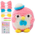 KRABALL Penguin Crochet Kit for Beginners With Video Tutorial Cotton Knitting Yarn Thread Needles Hook Knit Tool Set DIY Craft. 