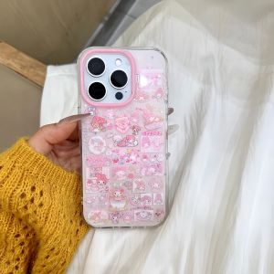 Sanrio | Stars Flash Powder My Melody Phone Case For iPhone 17 14 15 16 Pro Max With Bracelet  Lovely  Shockproof Protective Back Cover