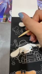 Notebook Menggores Mewarnai Ajaib - Magic Scratch Painting Warna-Warni Sanrio Karakter Mini Scratch Note