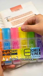 Ecoplanet 6 Colors Highlighter Candy Color Graffiti markers 6 colors Pen School supplies Kawaii paint brush