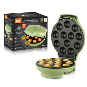 RAF 12 Hole Electric Takoyaki Maker Machine 1200W Household Takoyaki Pan Non Stick Octopus Balls Grill Pan Muffin & Cup Cake Maker