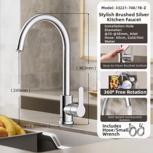 JOMOO | Hot and Cold Adjustable Splash-Proof Pull-Down 360-Degree Swivel Faucet