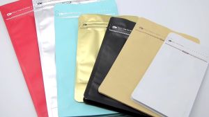 50pcs Coffee Pouch with One Way Valve Open Pull Tab Resealable Packaging