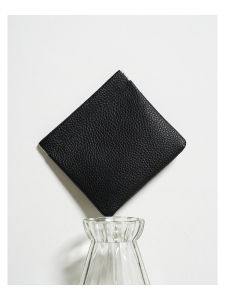 เรียบง่าย ความจุขนาดใหญ่ เสื้อท่อนบน หนังวัวชั้น หนัง กระเป๋าใส่เหรียญที่ใส่บัตร ใหม่ สีดำ อีกครั้ง สดุดตา เยาวชนหญิง