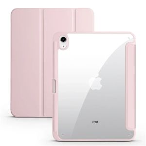 For iPad A16 11th Case with Pen Holder Trifold Acrylic Clear Back Hard Cover For iPad 10.2 9.7 Air 5 11 iPad 10 9 11th A16 Case