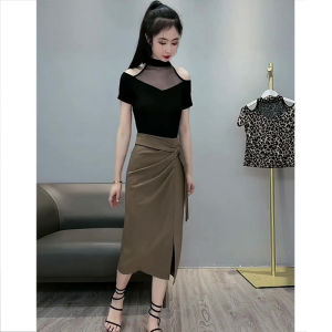 กระโปรงยาวปานกลางผู้หญิงฤดูใบไม้ผลิและฤดูใบไม้ร่วง กระโปรงทรงตรงเข้ารูปแบบ OL พร้อมซิป ทรงเอ ความยาวปานกลาง กระโปรงทรงเอ ทรงเข้ารูป