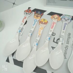 PAW Patrol Cartoon Kids Bowl Spoon Tableware Melamine Bowl Souo Bowl Anti Shock Bowl for Kid Super Wings Dinnerware ,Chase Rocky Rubble & Skye