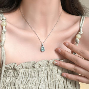 New Chinese Style Gourd Pendant Necklace for Women Luxury Minimalist High End Skirt Matching Clavicle Chain National Style Accessory