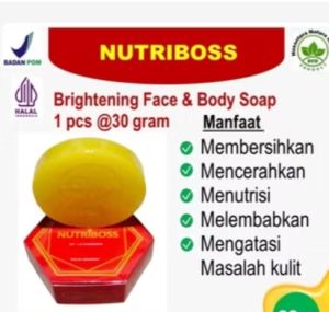 NUTRIBOSS FACE & BODY SOAP 1 BOX ISI 3 PCS 30 GRAM REGENERASI KULIT SECARA ALAMI ORIGINAL