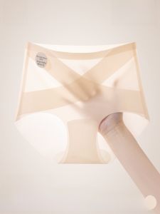 MiiOW | Ice Silk High Waist Womens Underwear Thin Triangle Briefs Seamless Skin Color Summer Comfortable Abdomen Control Panties