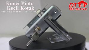 Kunci Pintu Kecil Kotak Classic Silver Full Set Silinder Kunci