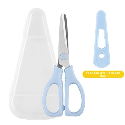 Baby Food Preparation Scissors for Meat and Vegetable Cutting Portable Storage Box Included
