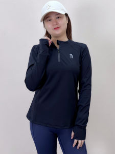 maytryit | Big Size Women Yoga and Running Top Slim Fit Half Zip Quick Dry Spring Autumn