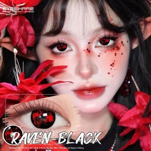 Kính Áp Tròng Màu Halloween EYESHARE Kính Mắt Đỏ Anime Kính Tròn Đen Trắng Dùng Cho Cosplay Dùng Hàng Năm Dùng Cho Tiệc Tùng & Sử Dụng Hàng Ngày