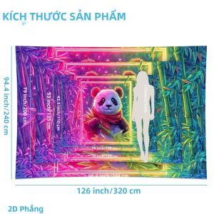 VIKAMA Siêu Lớn Gấu Trúc Tre Nghệ Thuật Hiện Đại Tấm Thảm Polyester Trang Trí Nhà Cho Phòng Khách Phòng Ngủ Treo Tường