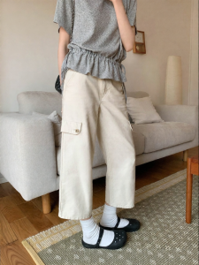 NIHAOKANONG | Quần Jeans Ôm Cao Đỡ Điều Chỉnh Dáng Thẳng Phong Cách Retro