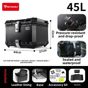 Motowolf | Waterproof Large Capacity Motorcycle Rear Box