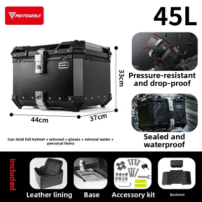 Motowolf | Waterproof Large Capacity Motorcycle Rear Box